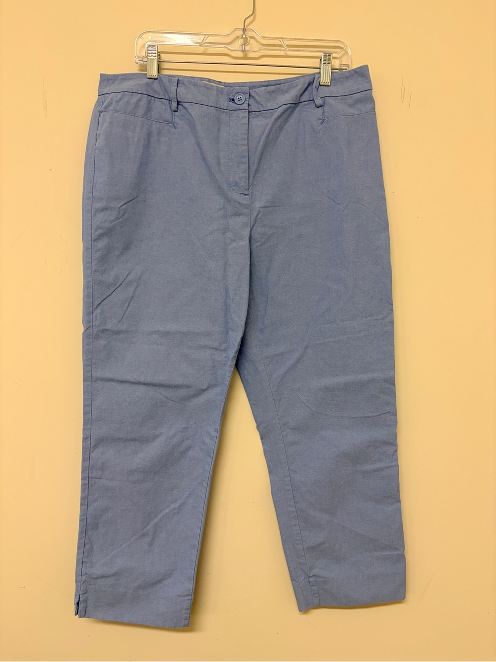 Talbots Light Blue Cotton Ankle Crop Pants Women’s Size 14 25” Inseam